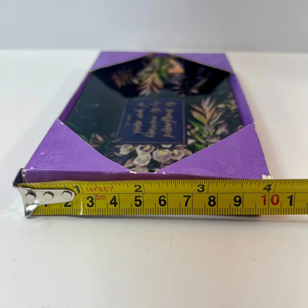 Christian Art Gifts Romans 12:2 Glass Trinket Tray Floral Gold Leaf GLT025 NEW